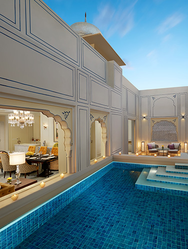 Two separate terraces with daybed 